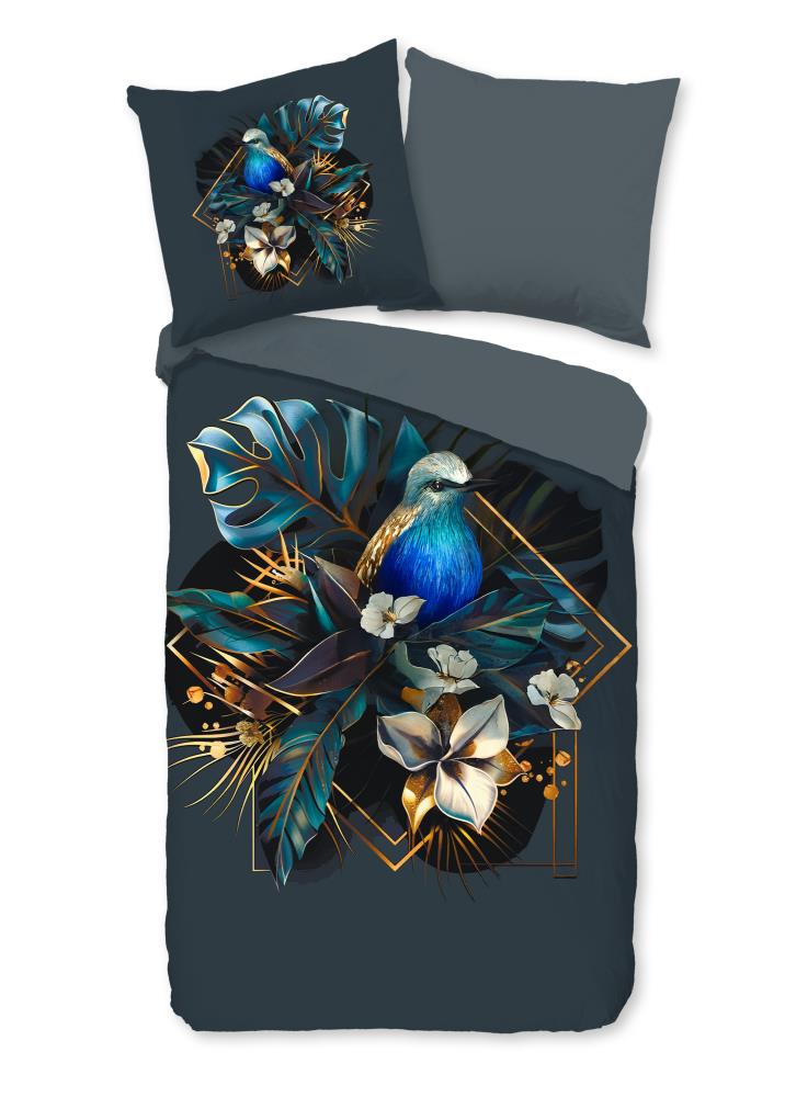 Pure Dekbedovertrek "Larry" - Blauw - (155x220 cm) - 100% Polyester