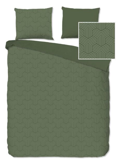 Pure Dekbedovertrek "Groningen" - Groen - (200x220 cm) - 100% Polyester
