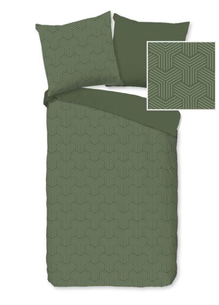 Pure Dekbedovertrek "Groningen" - Groen - (155x220 cm) - 100% Polyester