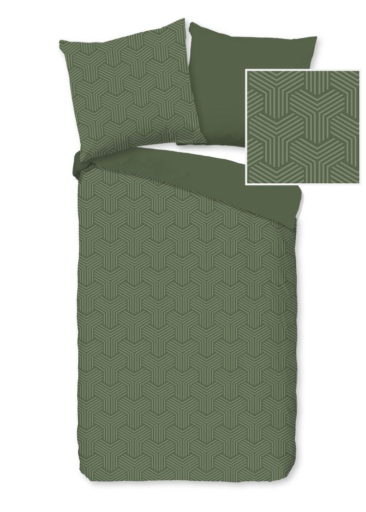 Pure Dekbedovertrek "Groningen" - Groen - (155x220 cm) - 100% Polyester