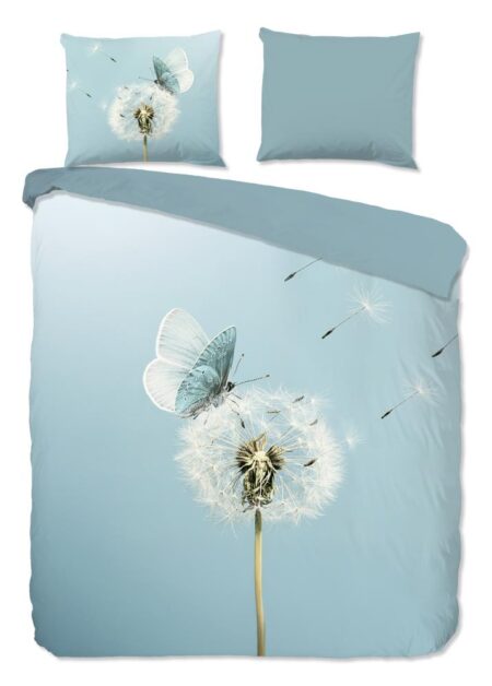 Good Morning Dekbedovertrek "Papillon" - Blauw - (200x220 cm) - 100% Katoen