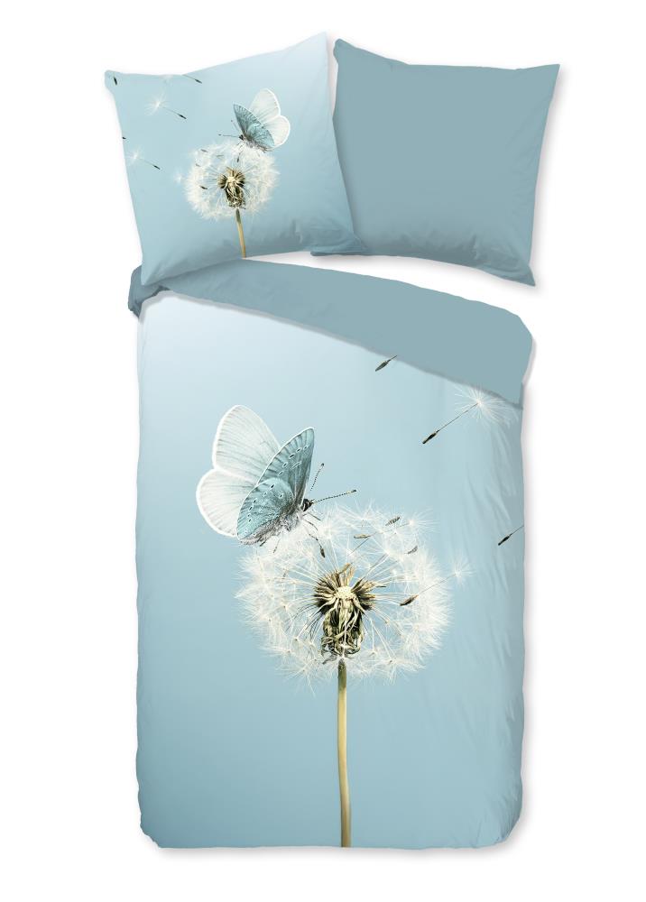 Good Morning Dekbedovertrek "Papillon" - Blauw - (155x220 cm) - 100% Katoen