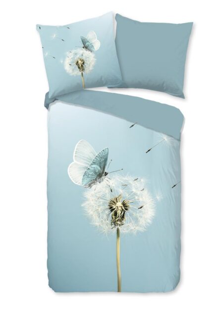 Good Morning Dekbedovertrek "Papillon" - Blauw - (200x200 cm) - 100% Katoen