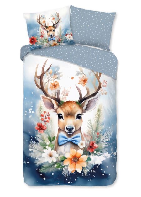 Good Morning Kinderdekbedovertrek "Cupid" - Blauw - (140x220 cm) - 100% Katoen