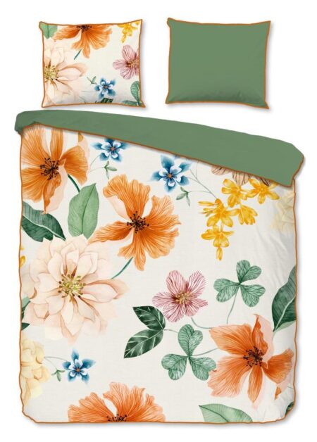 Descanso Dekbedovertrek "Annabelle" - Off-Wit - (200x220 cm) - 100% organisch katoen