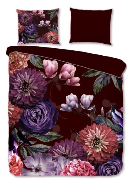 Descanso Dekbedovertrek "Bloomie" - Rood - (200x220 cm) - 100% organisch katoen