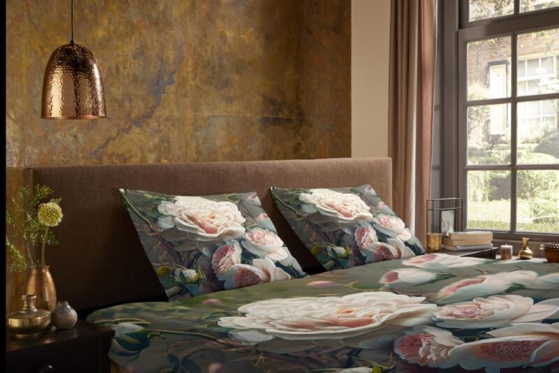Pure Dekbedovertrek "White Roses" - Groen - (240x220 cm) - 100% Polyester - Afbeelding 4