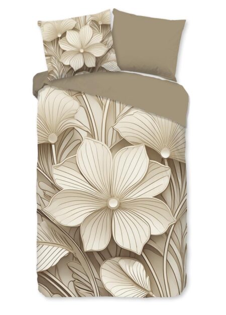 Good Morning Dekbedovertrek "Artdeco" - Bruin - (140x220 cm) - 100% Katoen