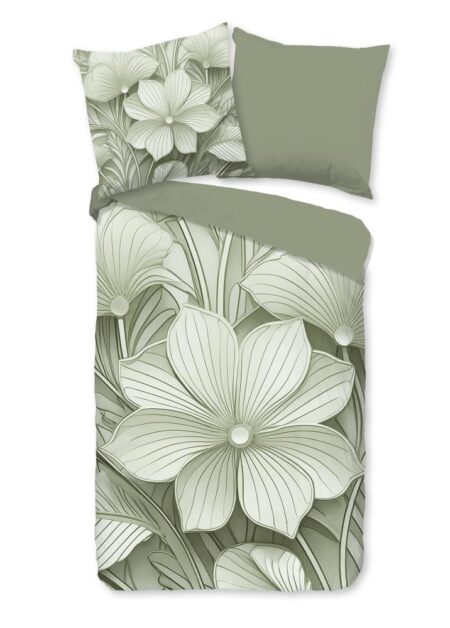 Good Morning Dekbedovertrek "Artdeco" - Groen - (200x200 cm) - 100% Katoen
