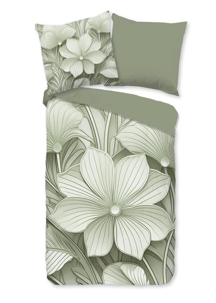 Good Morning Dekbedovertrek "Artdeco" - Groen - (200x200 cm) - 100% Katoen