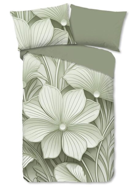 Good Morning Dekbedovertrek "Artdeco" - Groen - (140x200 cm) - 100% Katoen