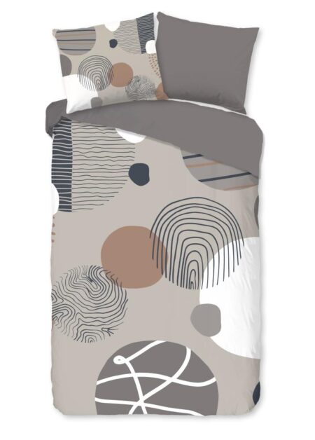 Good Morning Dekbedovertrek "Hendrik" - Grijs - (140x220 cm) - 100% Katoen