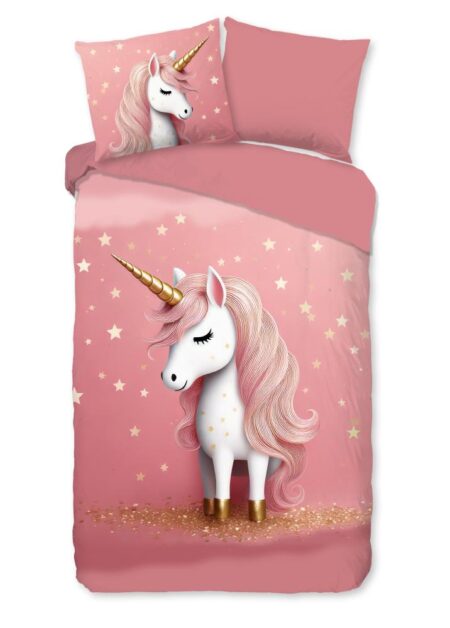 Pure Kinderdekbedovertrek "Sparkles" - Roze - (140x220 cm) - 100% Polyester