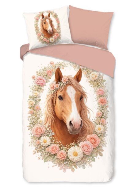 Pure Kinderdekbedovertrek "Kransje" - Off-Wit - (140x220 cm) - 100% Polyester