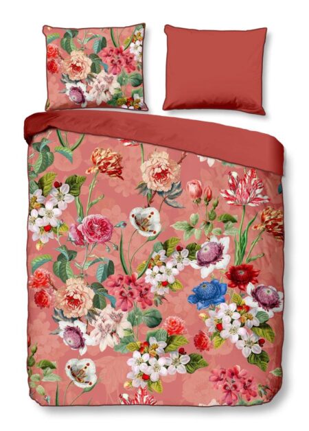 Descanso Dekbedovertrek "Amalia" - Bruin - (140x220 cm) - 100% organisch katoen