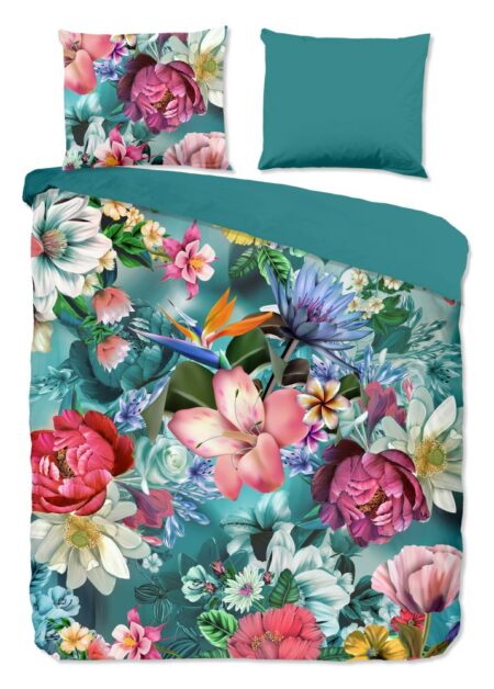 Good Morning Dekbedovertrek "Tiandra" - Blauw - (240x220 cm) - 100% Katoen