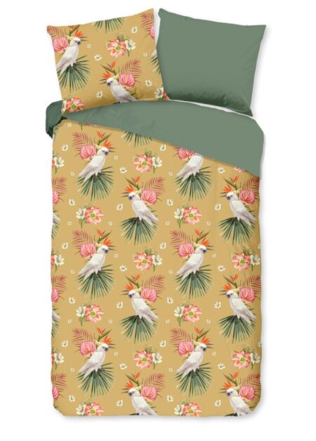 Pure Dekbedovertrek "Kakatoe" - Geel - (140x220 cm) - 100% Polyester