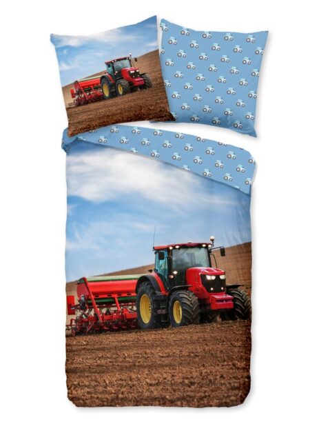 Good Morning Kinderdekbedovertrek "Tractor" - Multi - (135x200 cm) - 100% Katoen