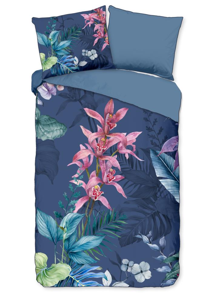 Descanso Dekbedovertrek "Mae" - Blauw - (140x220 cm) - 100% Katoen - Afbeelding 2