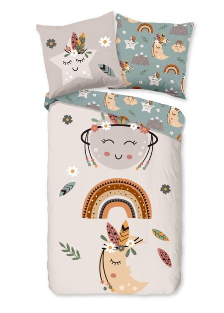 Pure Kinderdekbedovertrek "Momo" - Bruin - (135x200 cm) - 100% Polyester