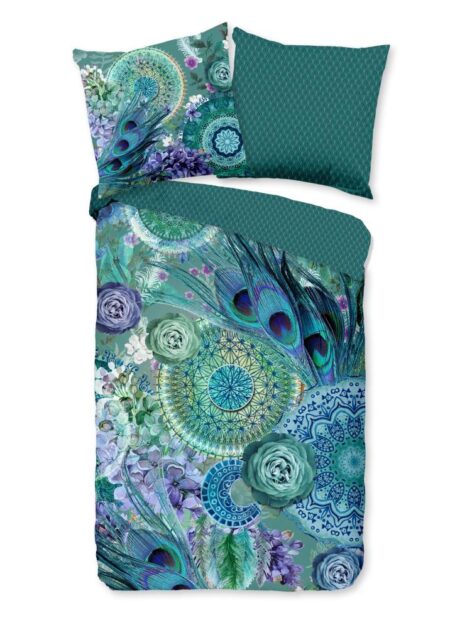 HIP Dekbedovertrek "Kari" - Groen - (155x220 cm) - 100% Katoen