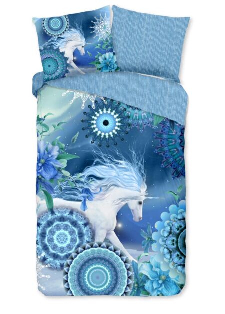 HIP Dekbedovertrek "Lumi" - Blauw - (140x220 cm) - 100% Katoen