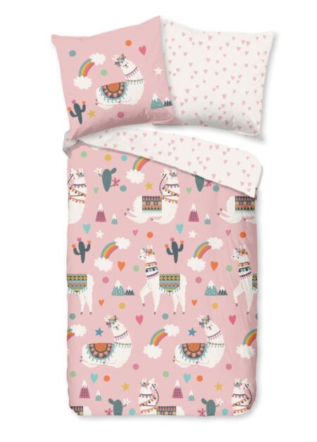 Pure Kinderdekbedovertrek "Paca" - Roze - (135x200 cm) - 100% Polyester