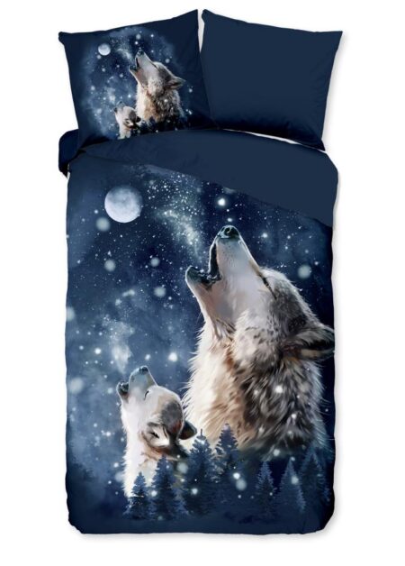 Pure Dekbedovertrek "Moon" - Blauw - (140x220 cm) - 100% Polyester