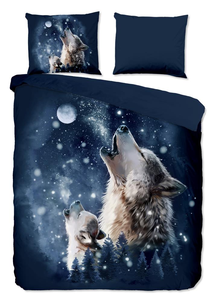 Pure Dekbedovertrek "Moon" - Blauw - (200x220 cm) - 100% Polyester