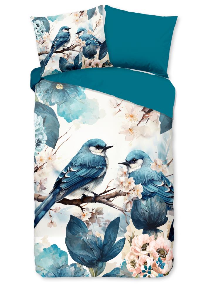 Pure Dekbedovertrek "Zari" - Blauw - (200x220 cm) - 100% Polyester - Afbeelding 2