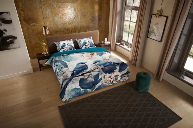 Pure Dekbedovertrek "Zari" - Blauw - (200x220 cm) - 100% Polyester - Afbeelding 3
