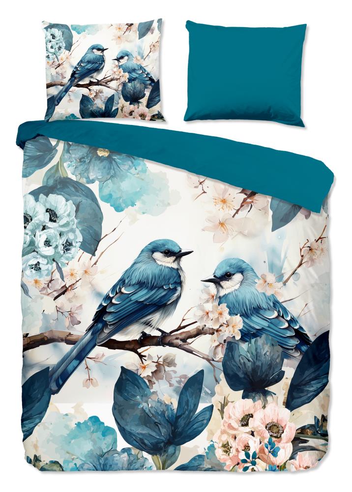 Pure Dekbedovertrek "Zari" - Blauw - (200x220 cm) - 100% Polyester