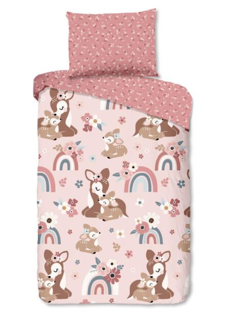 Good Morning Kinderdekbedovertrek "Bibi" - Roze - (100x135 cm) - 100% Katoen