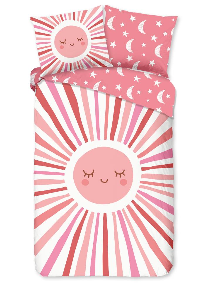 Good Morning Kinderdekbedovertrek "Sunny" - Roze - (140x200 cm) - 100% Katoen - Afbeelding 2