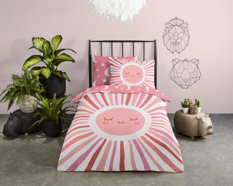 Good Morning Kinderdekbedovertrek "Sunny" - Roze - (140x200 cm) - 100% Katoen - Afbeelding 3