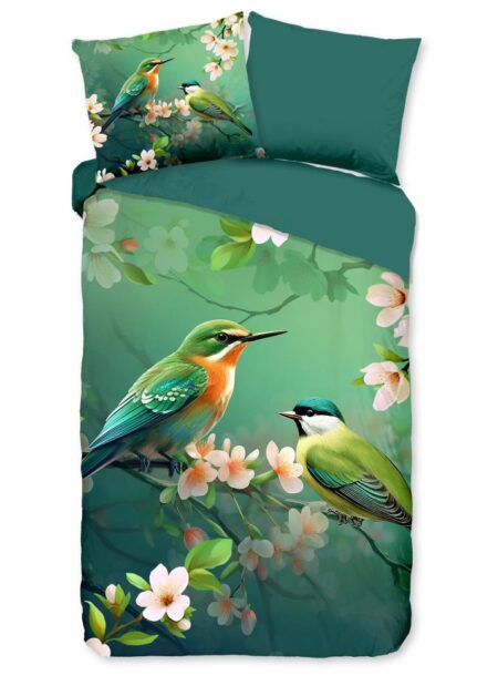 Pure Dekbedovertrek "Signi" - Groen - (140x220 cm) - 100% Polyester