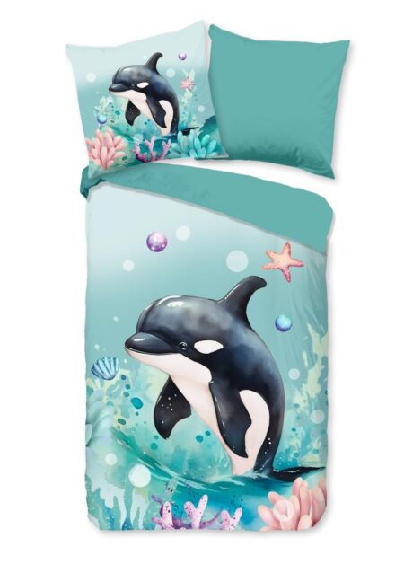 Pure Kinderdekbedovertrek "Splash" - Groen - (135x200 cm) - 100% Polyester