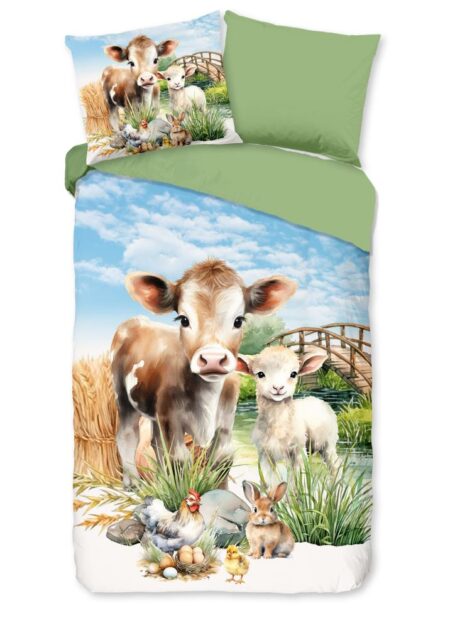 Pure Kinderdekbedovertrek "Farm" - Multi - (140x220 cm) - 100% Polyester