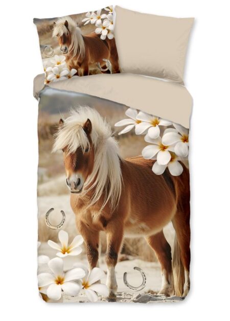 Pure Kinderdekbedovertrek "Fabi" - Bruin - (140x220 cm) - 100% Polyester