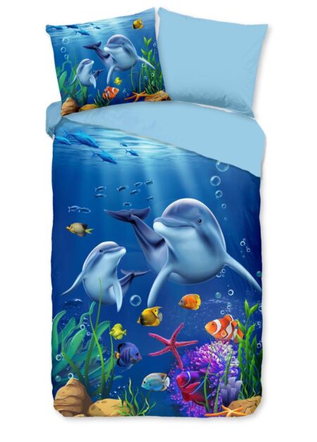 Pure Kinderdekbedovertrek "Mare" - Blauw - (140x220 cm) - 100% Polyester