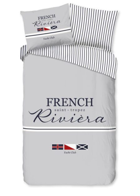 Pure Dekbedovertrek "French" - Grijs - (140x220 cm) - 100% Polyester