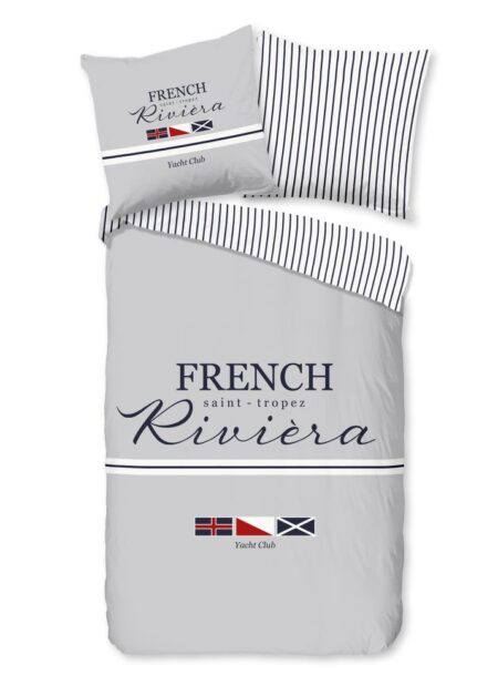 Pure Dekbedovertrek "French" - Grijs - (200x200 cm) - 100% Polyester