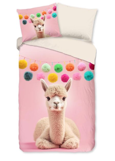 Pure Kinderdekbedovertrek "Relaxing" - Roze - (140x220 cm) - 100% Polyester