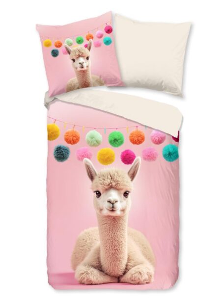 Pure Kinderdekbedovertrek "Relaxing" - Roze - (135x200 cm) - 100% Polyester
