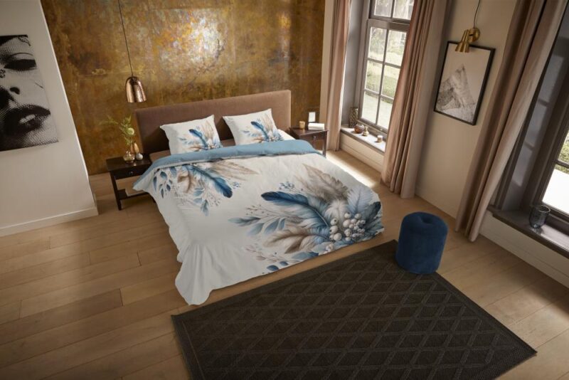 Pure Dekbedovertrek "Alva" - Blauw - (200x220 cm) - 100% Polyester - Afbeelding 3