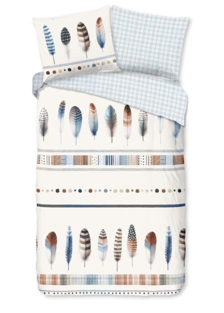 Good Morning Dekbedovertrek "Niba" - Blauw - (140x220 cm) - 100% Katoen