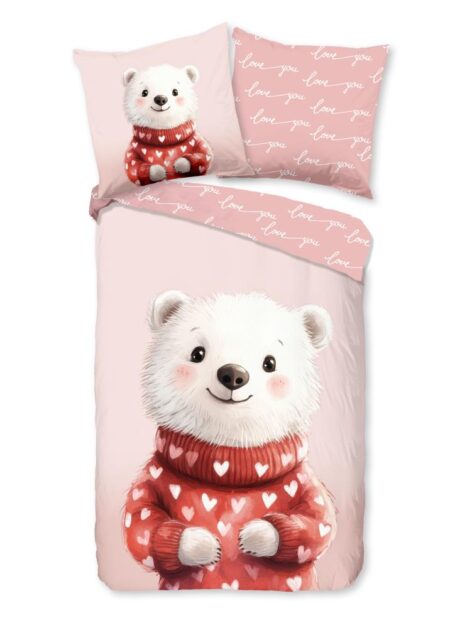 Good Morning Kinderdekbedovertrek "Perdy" - Roze - (135x200 cm) - 100% Katoen