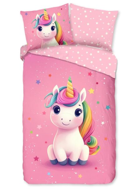 Good Morning Kinderdekbedovertrek "Daya" - Roze - (140x220 cm) - 100% Katoen