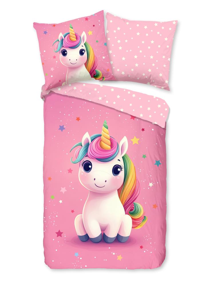 Good Morning Kinderdekbedovertrek "Daya" - Roze - (135x200 cm) - 100% Katoen