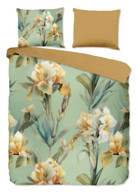 Good Morning Dekbedovertrek "Iris" - Groen - (240x220 cm) - 100% Katoen